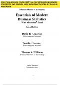 Solution Manual for Essentials Of Modern Business Statistics With Microsoft Excel 2nd Edition David R. Anderson