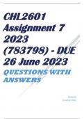 CHL2601 Assignment 7 2023 &lpar;783798&rpar; - DUE 26 June 2023