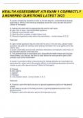 Health Assessment ATI EXAM 1 correctly answered latest 2023