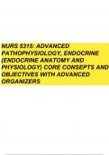 NURS 5315: Advanced Pathophysiology, Endocrine (Endocrine Anatomy and Physiology) Core Concepts and Objectives with Advanced Organizer