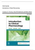Test Bank - Introduction to Clinical Pharmacology, 10th Edition (Visovsky, 2022), Chapter 1-20 | All Chapters