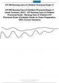 ATI RN Nursing Care of Children Proctored Exam (7 Latest Versions