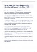 Boys State Bar Exam Study Guide Questions &Answers Verified 100&percnt;