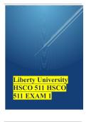 VALUE PACK FOR Liberty University HSCO 511 HSCO 511 EXAM 1 & 2.(A+ GRADED). 
