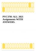PYC3701 ALL 2021 Assignments WITH ANSWERS.
