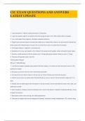 CIC EXAM QUESTIONS AND ANSWERS LATEST UPDATE
