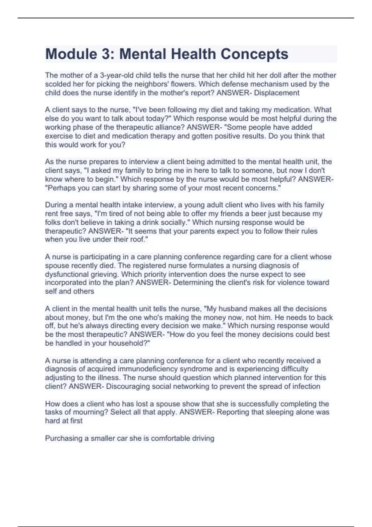 QSP Course (NOT All Questions Are Here) QUESTIONS WITH COMPLETE CORRECT ANSWERS LATEST 2023