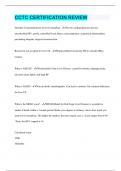 CCTC CERTIFICATION REVIEW &vert; 46 Questions with 100&percnt; Correct Answers &vert; Verified
