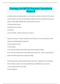 Therapy Ed NPTE Practice Questions Exam A &vert; Questions with 100&percnt; Correct Answers &vert; Verified