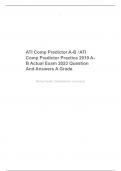 ATI Comp Predictor A-B / ATI Comp Predictor Practice 2019 A-B Actual Exam 2023 Question And Answers A Grade.