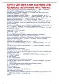 Illinois CNA state exam questions 2023 Questions and Answers 100&percnt; Verified