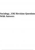 Sociology_1502 Revision Questions With Answers