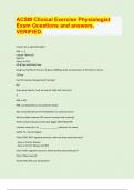 ACSM Clinical Exercise Physiologist Exam Questions and answers&period; VERIFIED&period;