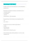 Sociology C120 Quiz 1 &vert; Questions with 100&percnt; Correct Answers &vert; Verified