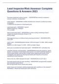 Lead Inspector&sol;Risk Assessor Complete Questions & Answers 2023