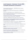 Lead Inspector &sol; Assessor Course With Complete Questions & Answers&excl;&excl;
