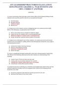 ATI LEADERSHIP PROCTORED EXAM LATEST  2019&lpar;UPDATED&rpar; GRADED A&plus; 70 QUESTIONS AND  100&percnt; CORRECT ANSWERS