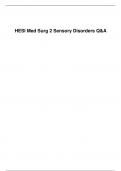 HESI Med Surg 2 Sensory Disorders Q&A