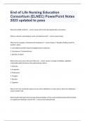 End of Life Nursing Education Consortium (ELNEC) PowerPoint Notes 2023 updated to pass 