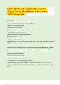 C857 Software Quality Assurance - Study Guide Questions & Answers&comma; 100&percnt; Accurate&period;