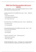 HHD Unit 4 Revision questions with correct answers