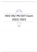 HESI VN/ PN EXIT Exam 2022/ 2023 100% Verified