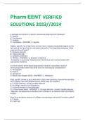 Pharm EENT VERIFIED  SOLUTIONS 2023//2024
