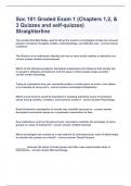 Soc 101 Graded Exam 1 &lpar;Chapters 1&comma;2&comma; & 3 Quizzes and self-quizzes&rpar; Straighterline&vert;2023 LATEST UPDATE&vert;GUARANTEED SUCCESS