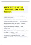 NEIEP 300 2023 Exam Questions and Correct Answers 