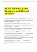 Bundle For NEIEP Exam Questions with All Correct Answers
