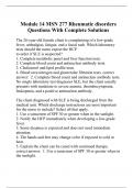 Module 14 MSN 277 Rheumatic disorders Questions With Complete Solutions