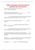 ORELA Elementary Education Subtest 1 questions with correct answers