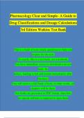 TEST BANK For Pharmacology Clear and Simple A Guide to Drug Classifications and Dosage Calculations 3rd Edition By Cynthia J. Watkins |Complete Chapter 1 - 21 | 100 % Verified