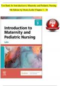  Introduction to Maternity and Pediatric Nursing 9th Edition BY Gloria Leifer TEST BANK |Complete Chapter 1 - 34 | 100 % Verified