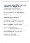 Cosmetology Written Exam &lpar;Nail Care&rpar; Questions And Answers 2023