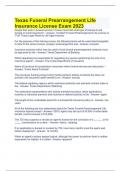 Texas Funeral Prearrangement Life Insurance License Exam 2023