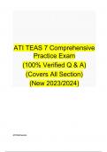 ATI TEAS 7 Comprehensive Practice Exam (100% Verified Q & A) (Covers All Section) (New 2023/2024)