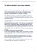 NCD Quizzes with complete solution