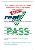 NEW&excl;&excl;&excl;TEXAS ESTHETICIAN STATE BOARD Review Exam Questions and Answers Latest Update 2023