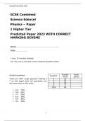 GCSE Combined Science Edexcel Physics – Paper 1 Higher Tier Predicted Paper 2023 WITH CORRECT MARKING SCHEME