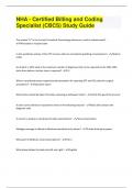NHA - Certified Billing and Coding Specialist &lpar;CBCS&rpar; Study Guide&vert; 153 questions with 100 &percnt; correct answers &vert; verified
