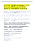 Certified Veterinary Assistant - Level 1: Course 106 Common & Exotic Animals/Exotic Animal Restraint