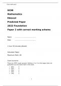 GCSE Mathematics Edexcel Predicted Paper 2023 Foundation Paper 2 with correct marking scheme