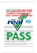 NEW&excl;&excl;&excl;&lpar;NGN&rpar;TMC RRT EXAM 160 QUESTIONS WITH 100&percnt; CORRECT ANSWERS 2023-2024&sol; DOWNLOAD TO SCORE A&plus;