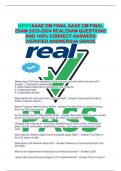 NEW&excl;&excl;AAAE CM FINAL AAAE CM FINAL EXAM 2023-2024 REAL EXAM QUESTIONS AND 100&percnt; CORRECT ANSWERS &lpar;VERIFIED ANSWERS&rpar;&vert;A GRADE