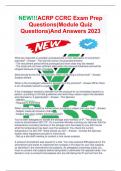 NEW&excl;&excl;&excl;ACRP CCRC Exam Prep Questions&lpar;Module Quiz Questions&rpar;And Answers 2023