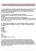 AAPC CPB Practice Exam Questions and Answers 2022&sol;2023 Verified Answers 
