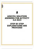 AIN3701 Solution Answers For Activity 4.8 2023 Step by Step Explanations are provided Assignment