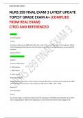 NURS 299 FINAL EXAM 3 LATEST UPDATE TOPEST GRADE EXAM A+ (COMPLIED FROM REAL EXAM)