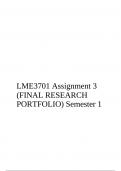 LME3701 Assignment 3 (FINAL RESEARCH PORTFOLIO) Semester 1